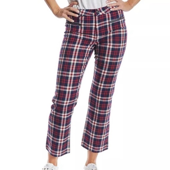 OAT New York NWT cropped plaid pants size 26 27 28 29 - Picture 1 of 5